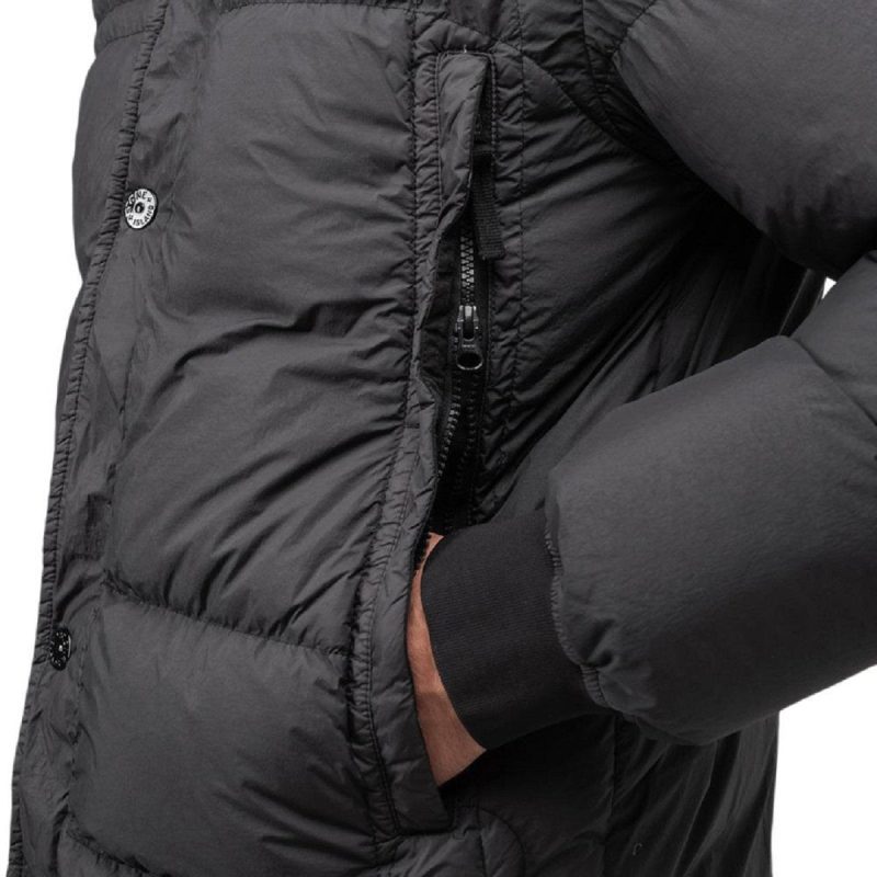 stone island garment dyed crinkle reps down jacket anthrazit 950008