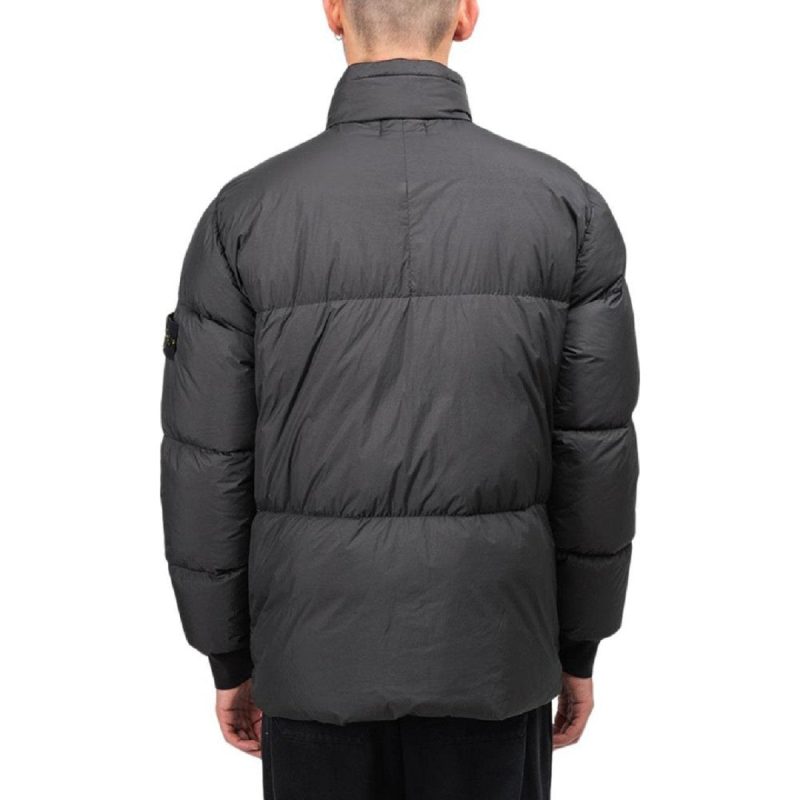 stone island garment dyed crinkle reps down jacket anthrazit 989846