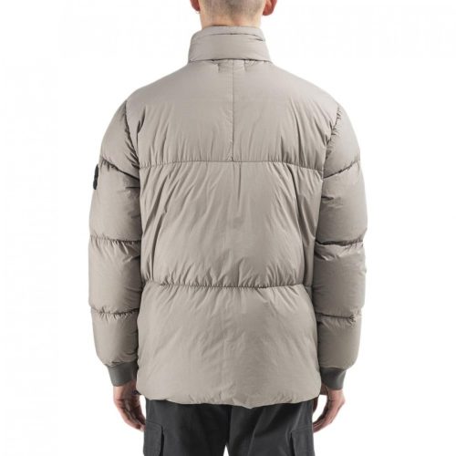 stone island garment dyed crinkle reps down jacket khaki 470127