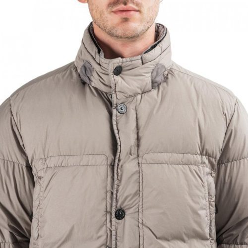 stone island garment dyed crinkle reps down jacket khaki 546455