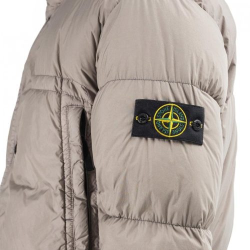 stone island garment dyed crinkle reps down jacket khaki 670789