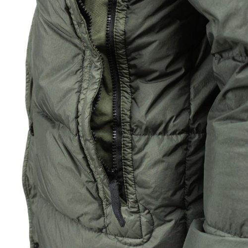 stone island garment dyed crinkle reps down jacket olive 311657