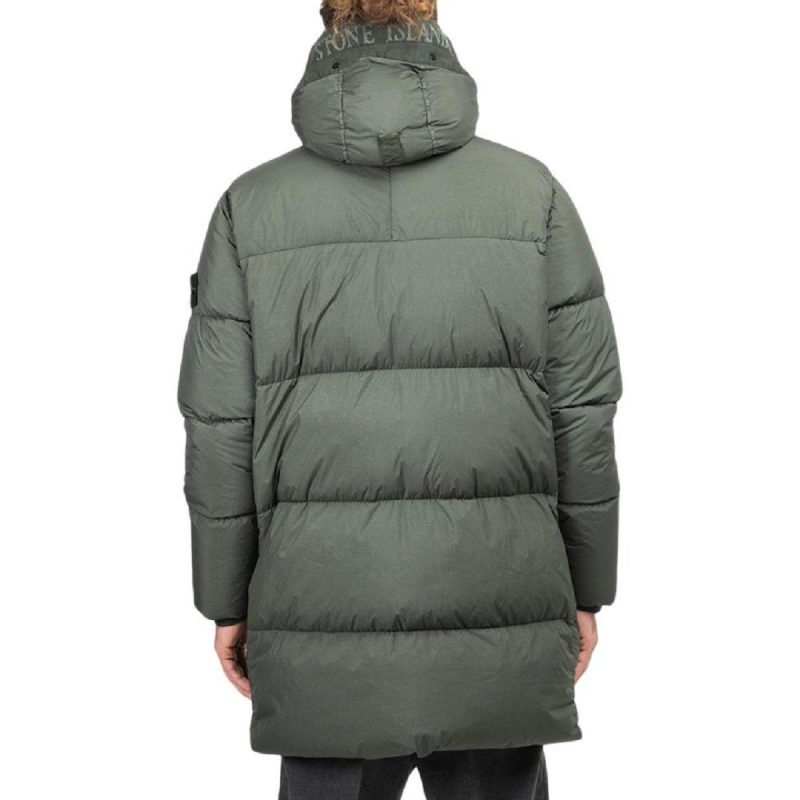 stone island garment dyed crinkle reps ny down jacket dunkelgrun 116853