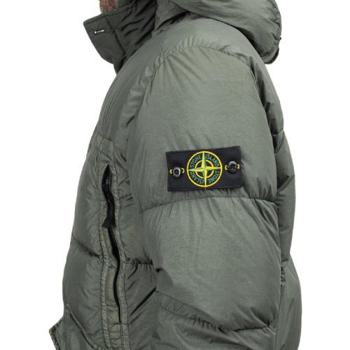 stone island garment dyed crinkle reps ny down jacket dunkelgrun 186037