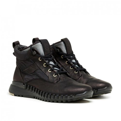 stone island garment dyed leather exostrike boot schwarz 504267