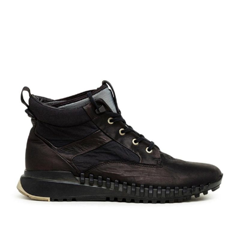 stone island garment dyed leather exostrike boot schwarz 705876