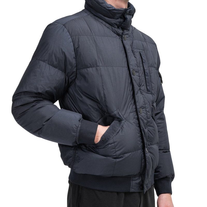 stone island garment dyed nylon down jacket navy 409258