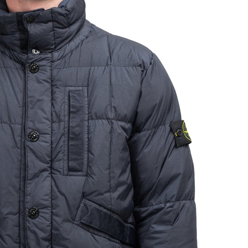 stone island garment dyed nylon down jacket navy 496628