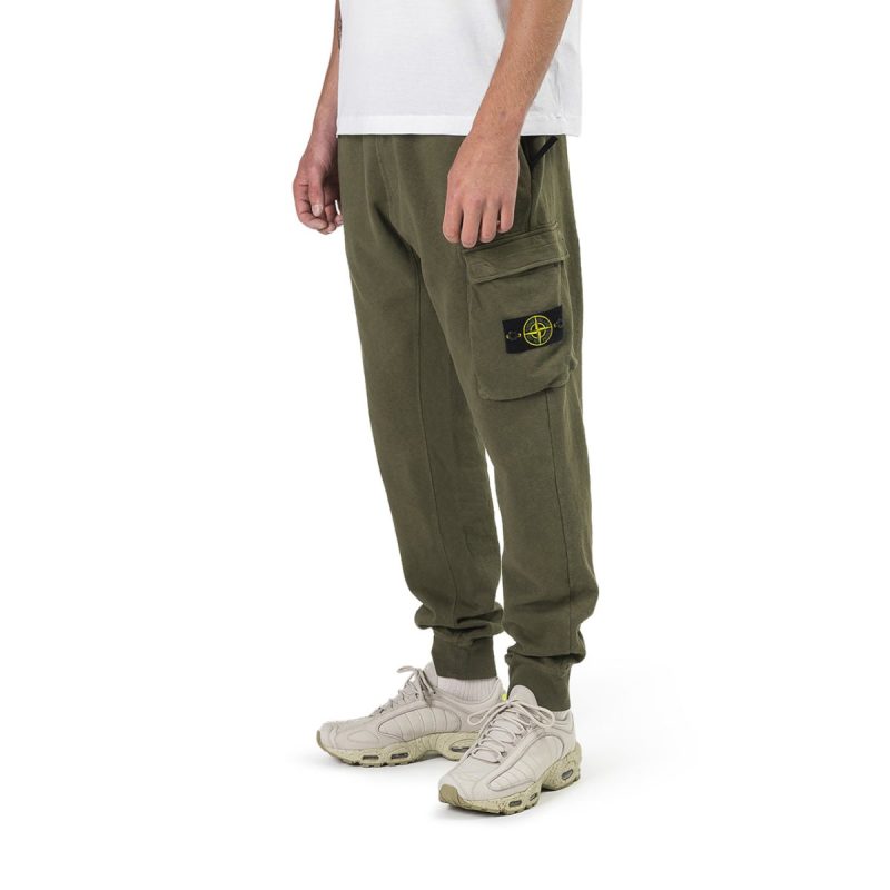 stone island garment dyed sweat pant olive 385888