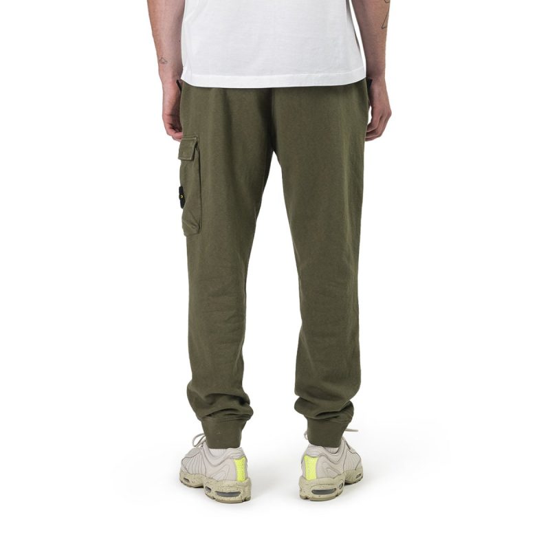 stone island garment dyed sweat pant olive 412389