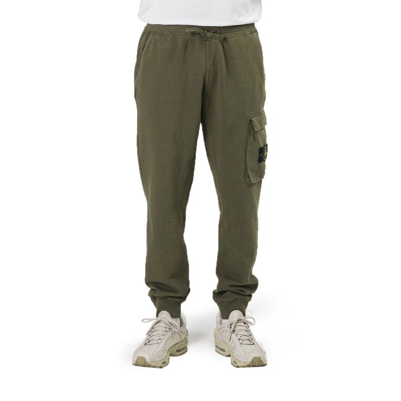 stone island garment dyed sweat pant olive 791345