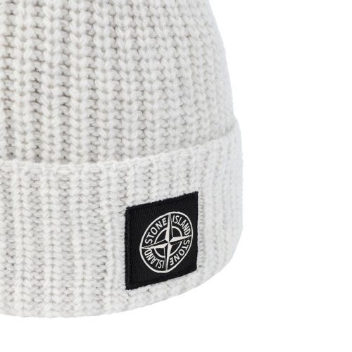 stone island geelong wool patch beanie grau 606159