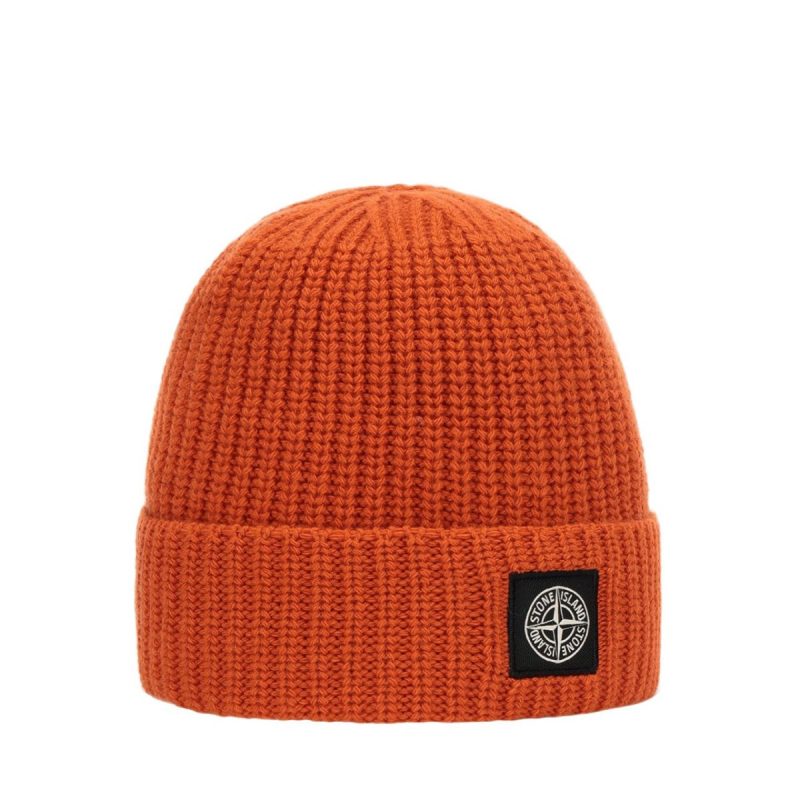 stone island geelong wool patch beanie orange 658480