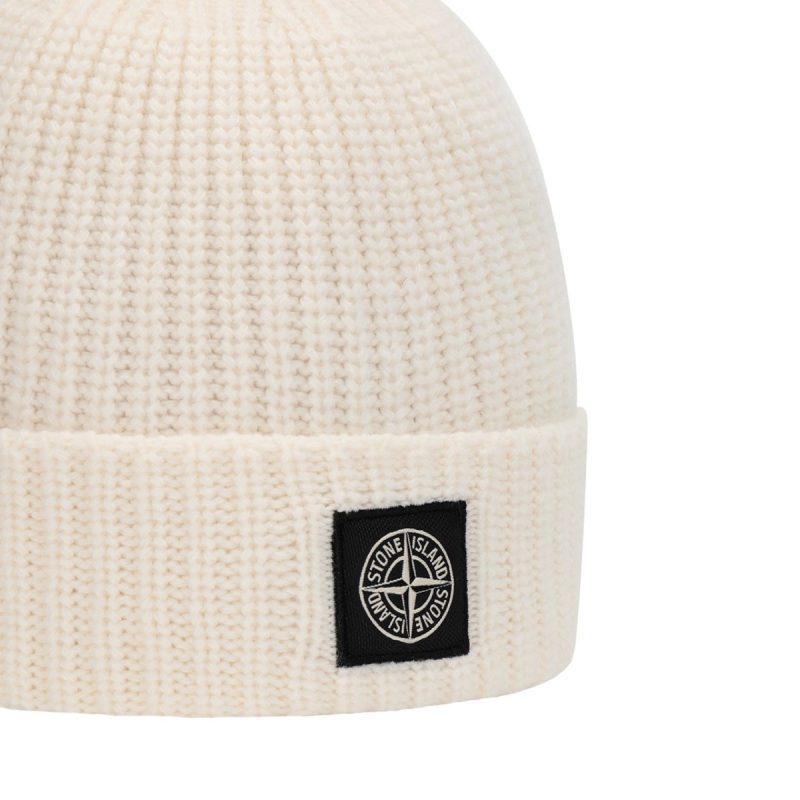 stone island geelong wool patch beanie weiss 360171