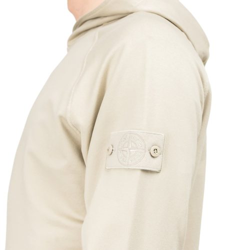 stone island ghost piece cotton stretch fleece hoodie beige 141831