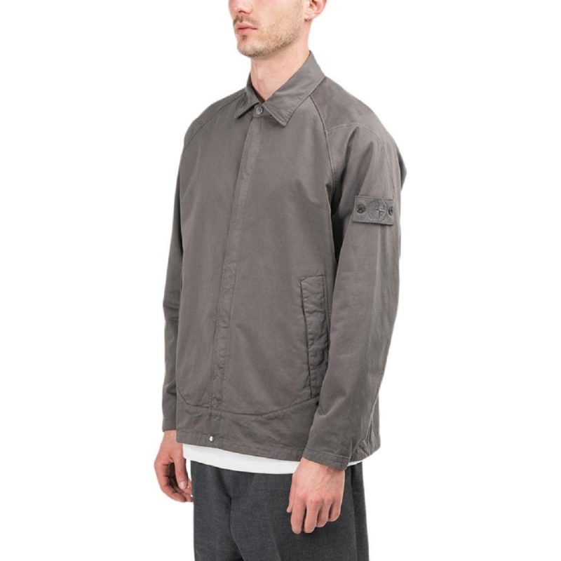 stone island ghost piece overshirt anthrazit 301815