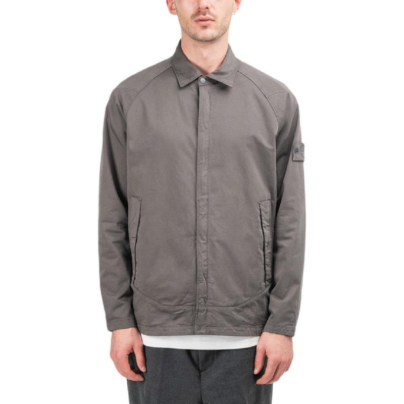 stone island ghost piece overshirt anthrazit 321773