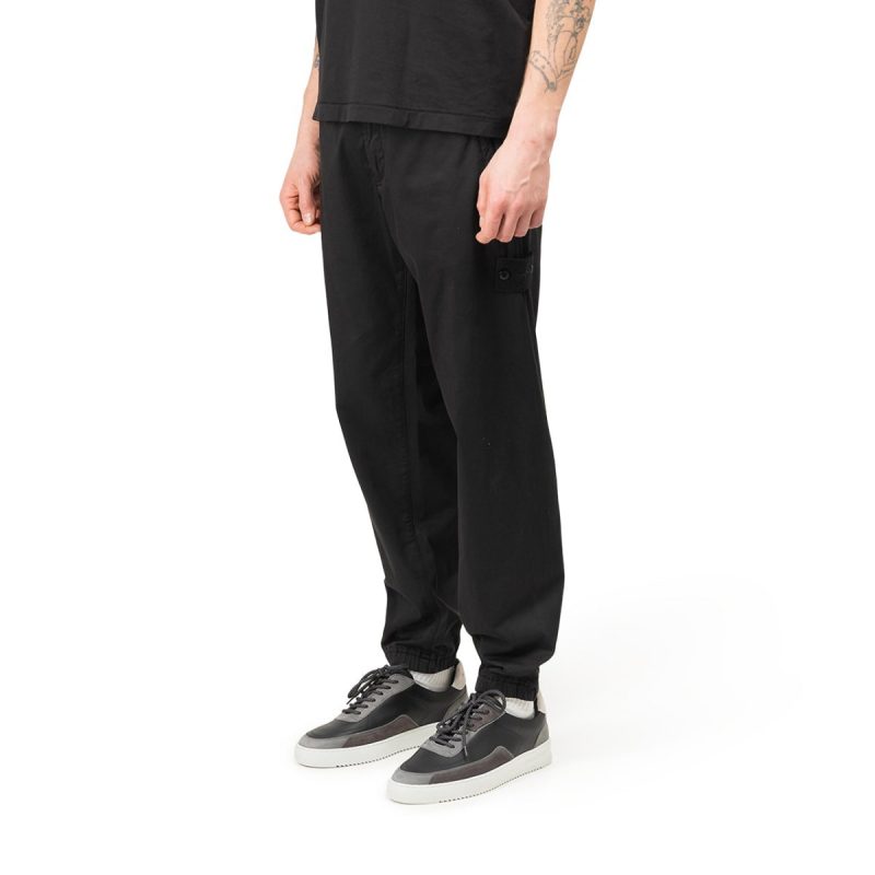 stone island ghost piece stretch cotton pants schwarz 144164