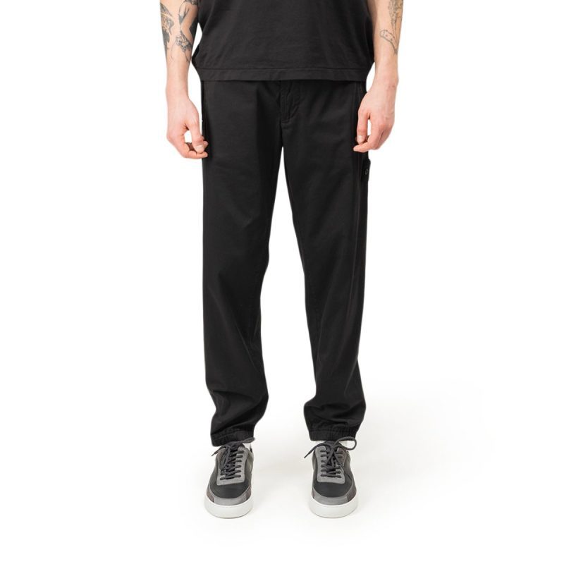 stone island ghost piece stretch cotton pants schwarz 223358