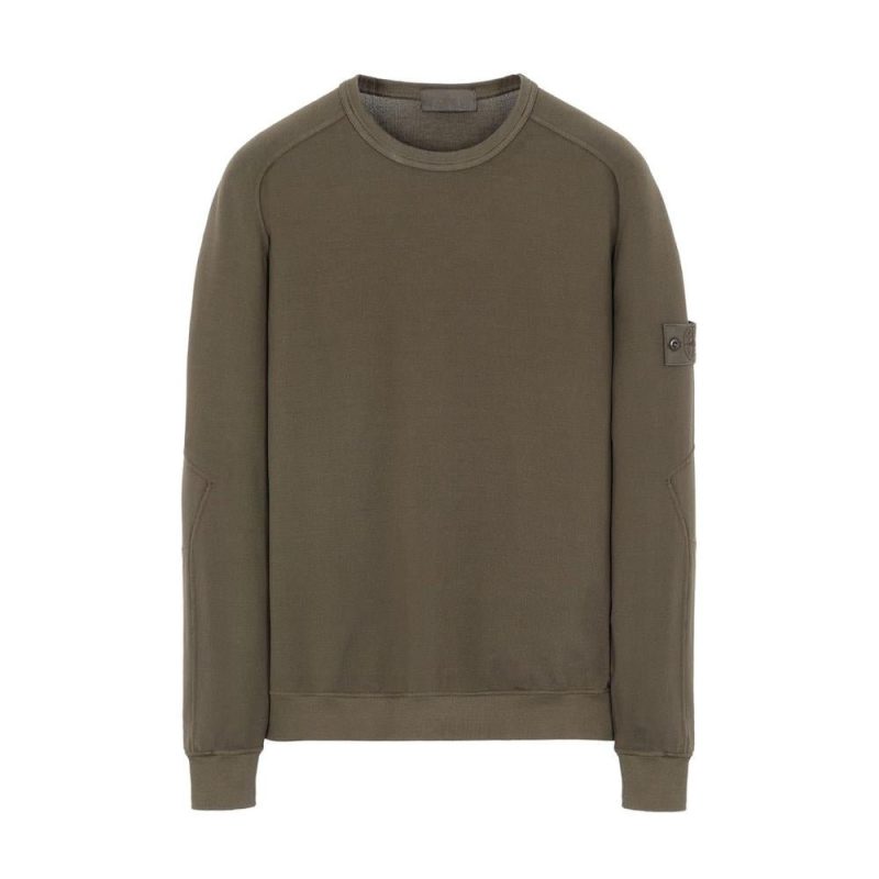 stone island ghost piece sweatshirt olive 523451