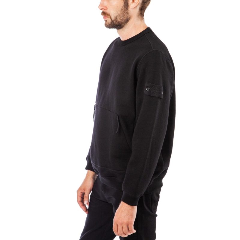 stone island ghost wool crewneck schwarz 149930