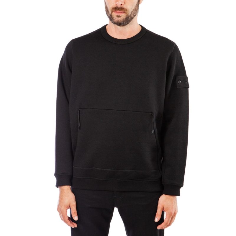 stone island ghost wool crewneck schwarz 342832