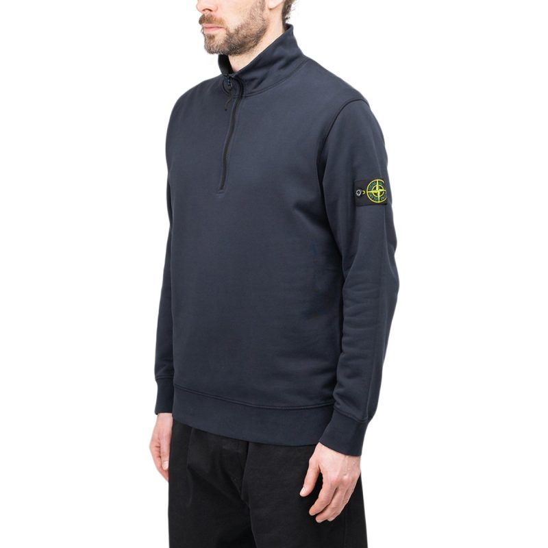 stone island half zip sweatshirt navy 307499