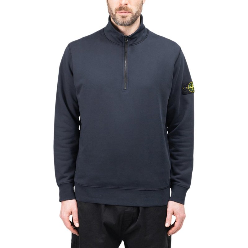 stone island half zip sweatshirt navy 721225