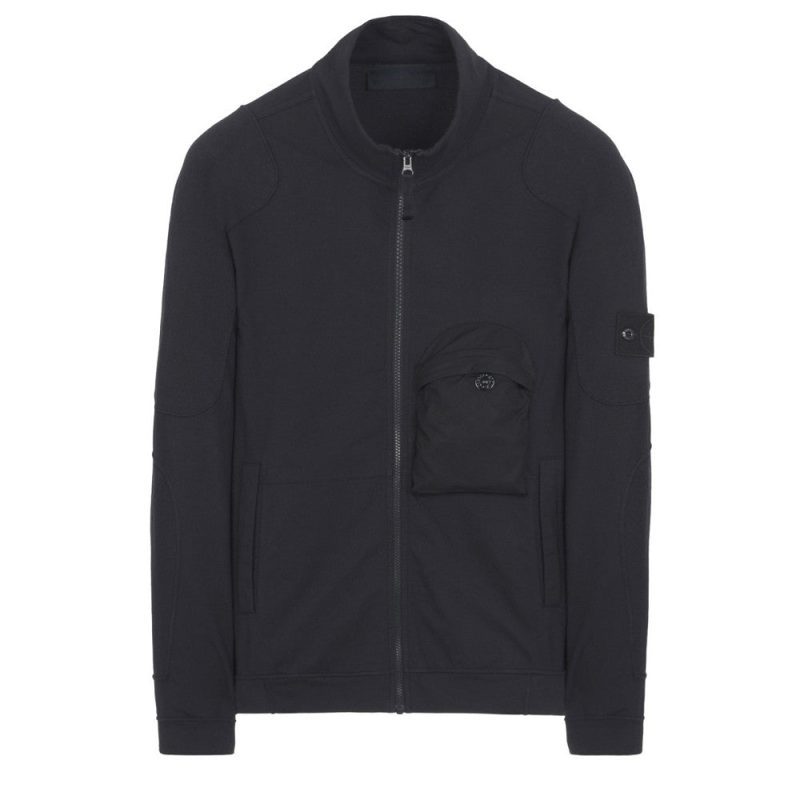 stone island knit cardigan ghost piece navy blau 314514