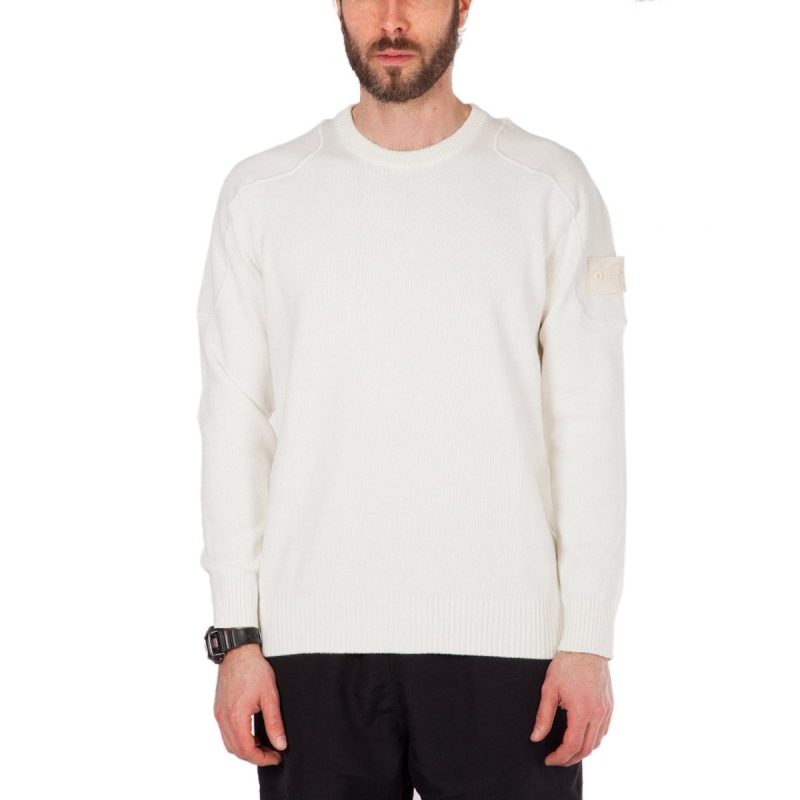 stone island knittwear sweater ghost piece weiss 827800