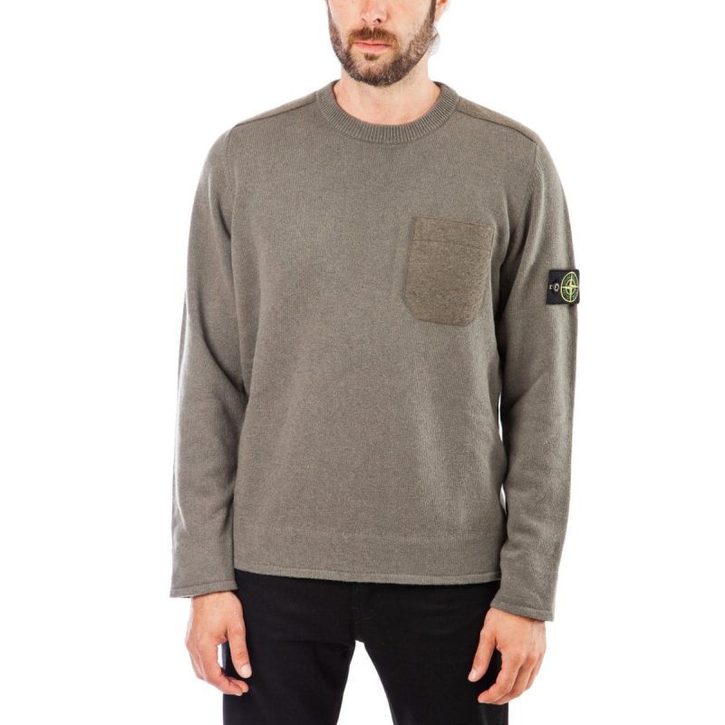 stone island knitwear sweat shirt olive 112113