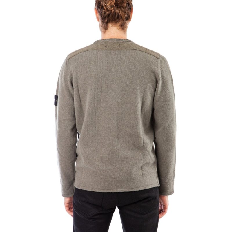 stone island knitwear sweat shirt olive 762096