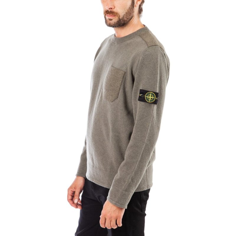 stone island knitwear sweat shirt olive 830553