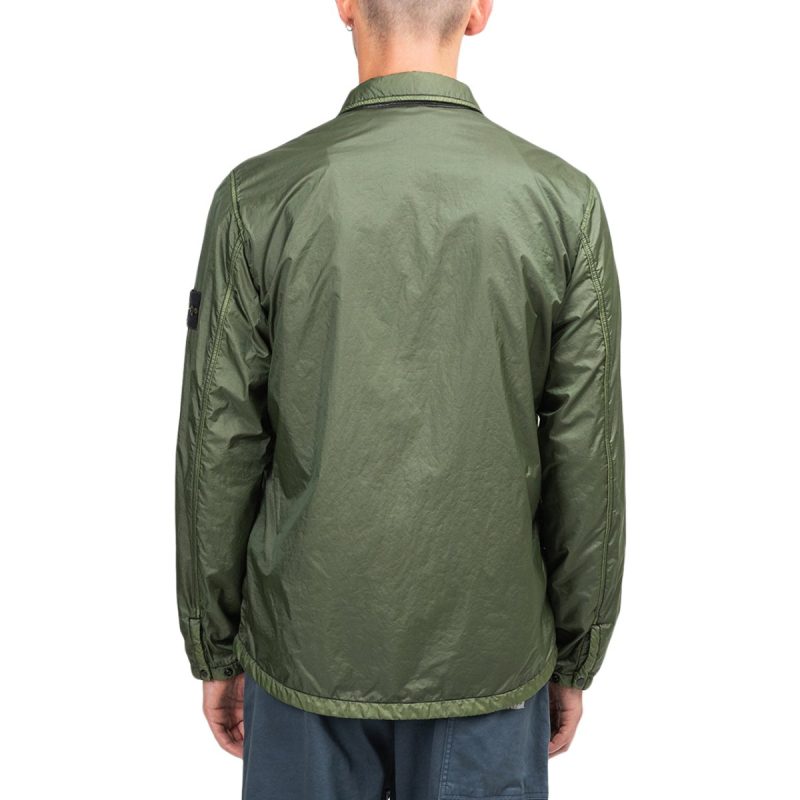 stone island lamy flock overshirt olive 656032