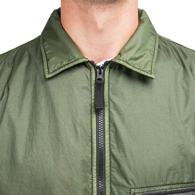 stone island lamy flock overshirt olive 907954