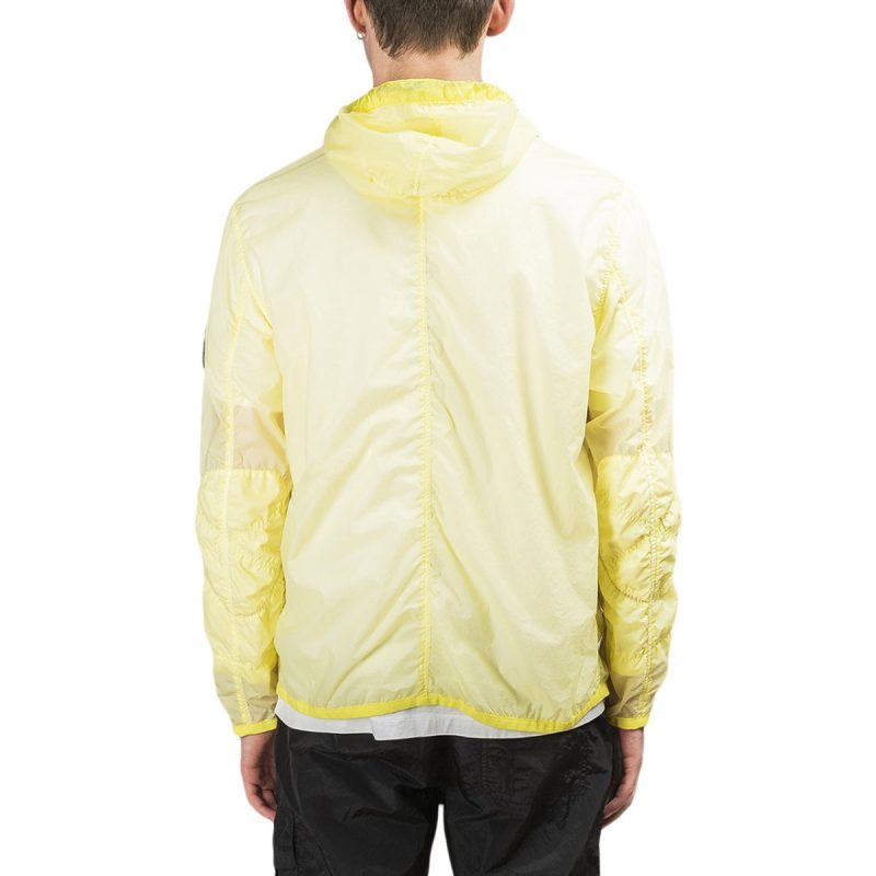 stone island lamy velour zip hooded shell jacket gelb 239322