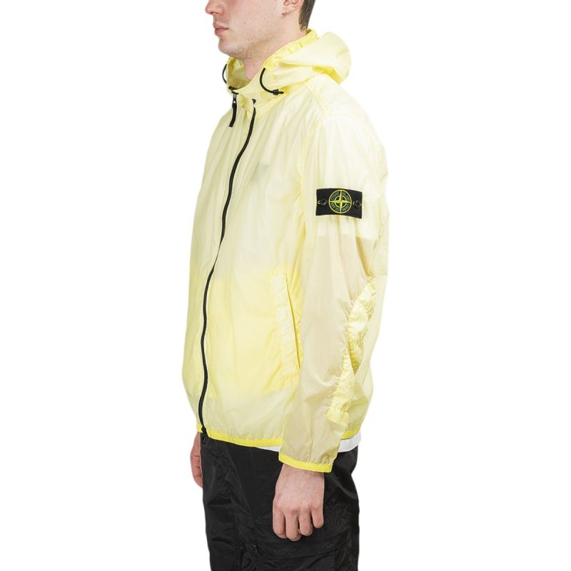 stone island lamy velour zip hooded shell jacket gelb 411951