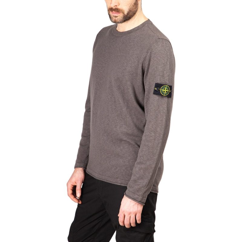 stone island light crewneck knit jumper dunkelgrau 141090