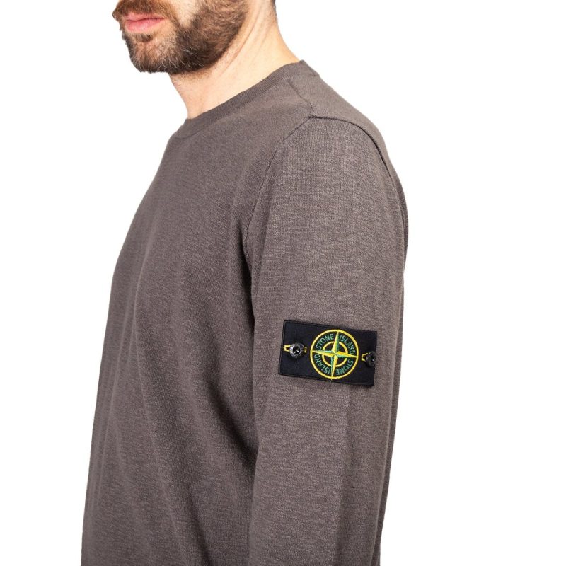 stone island light crewneck knit jumper dunkelgrau 361673