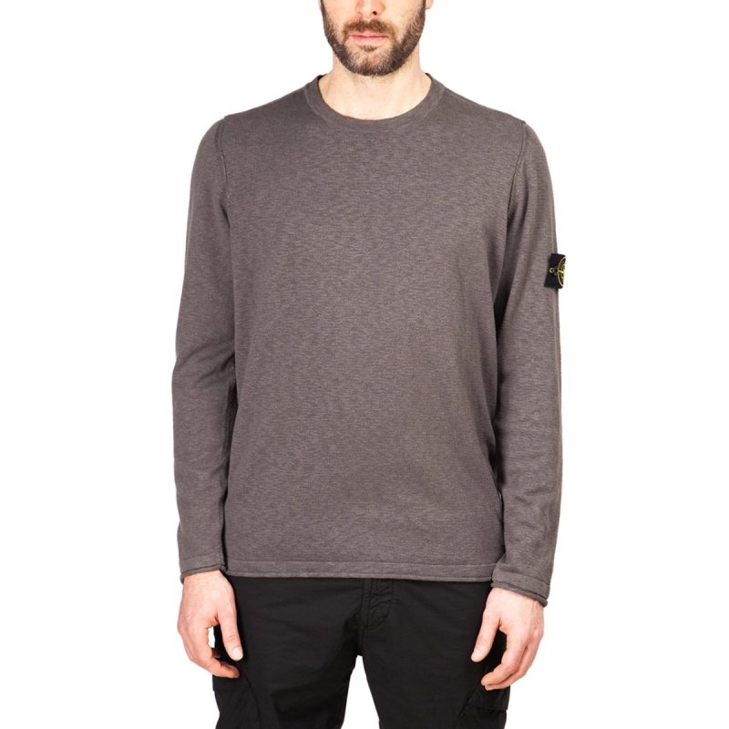 stone island light crewneck knit jumper dunkelgrau 868230