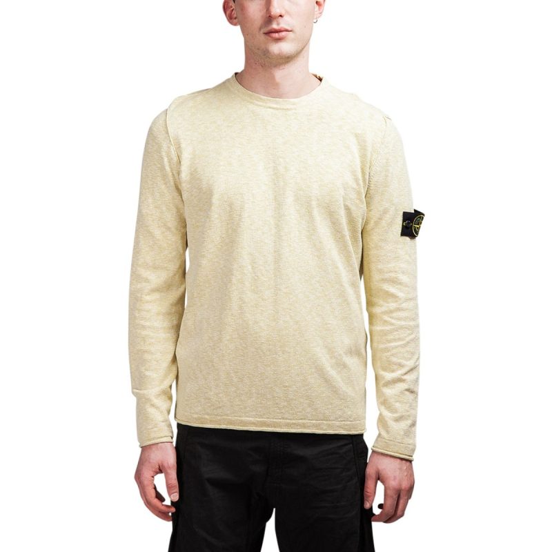 stone island light crewneck knit jumper gelb 952848