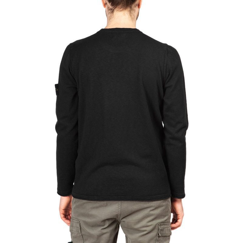 stone island light crewneck knit jumper schwarz 674486