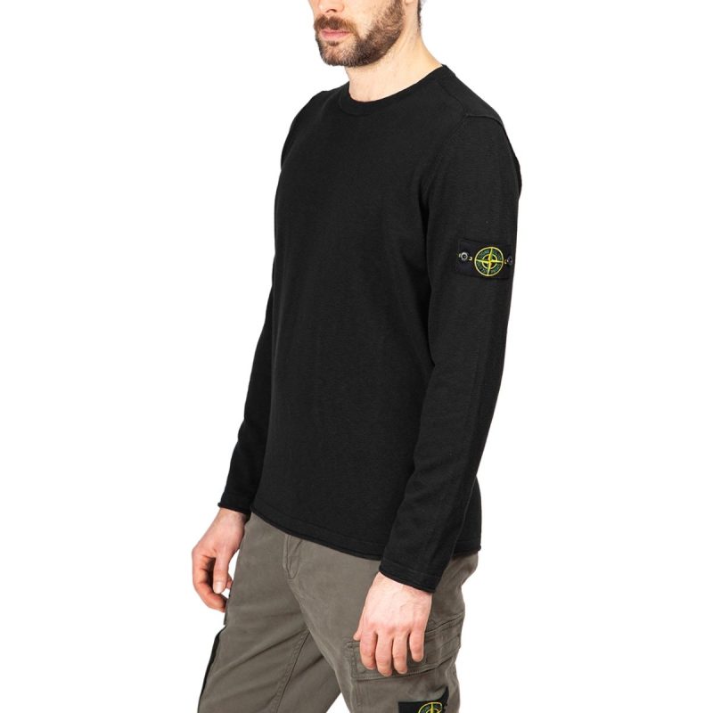 stone island light crewneck knit jumper schwarz 829954