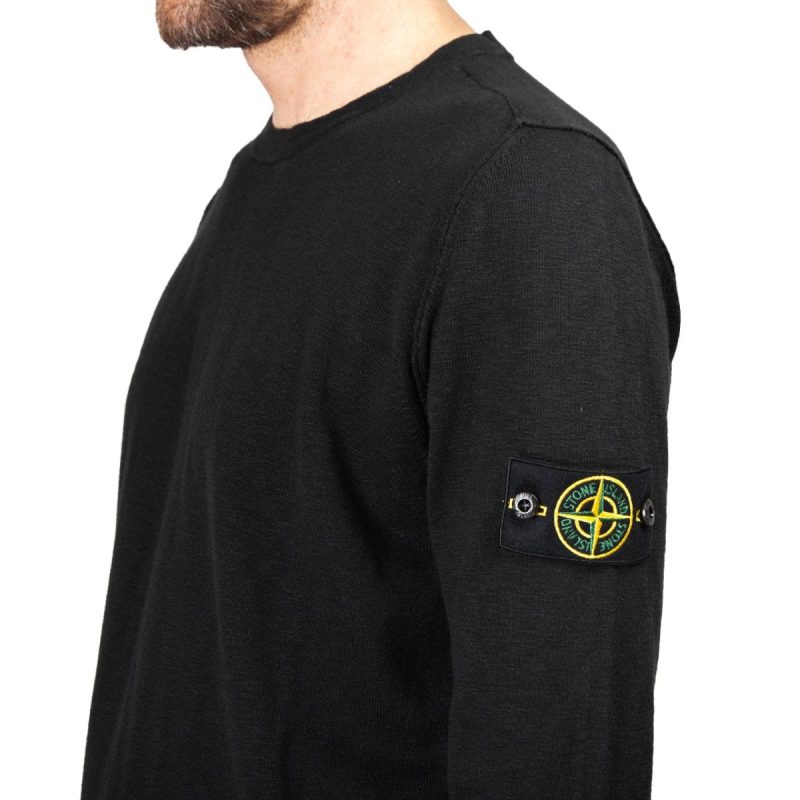 stone island light crewneck knit jumper schwarz 888499