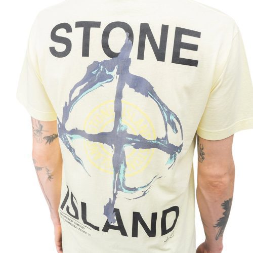 stone island marble three t shirt hellgelb 257440