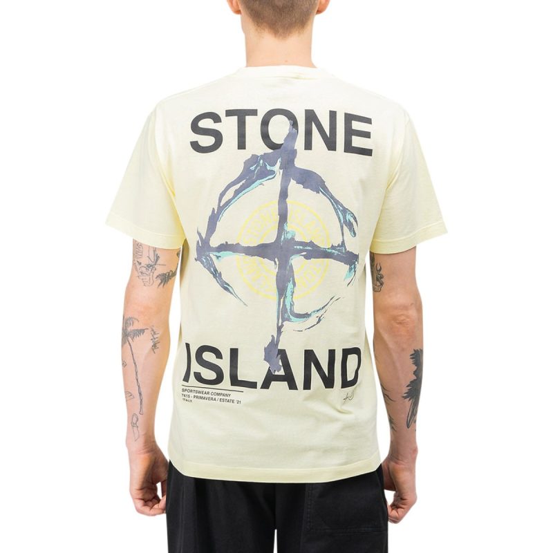 stone island marble three t shirt hellgelb 618629