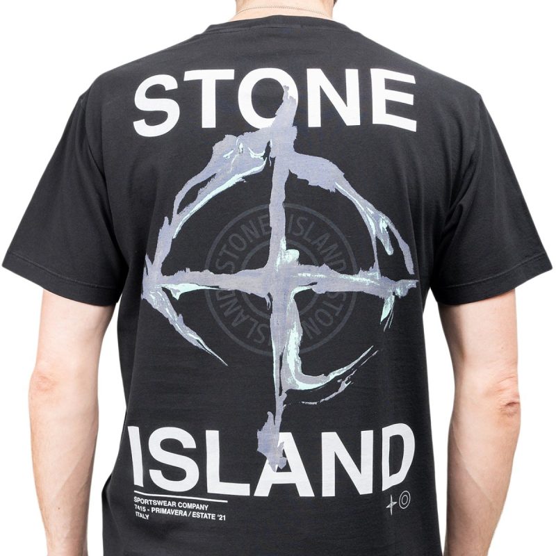 stone island marble three t shirt schwarz 421968