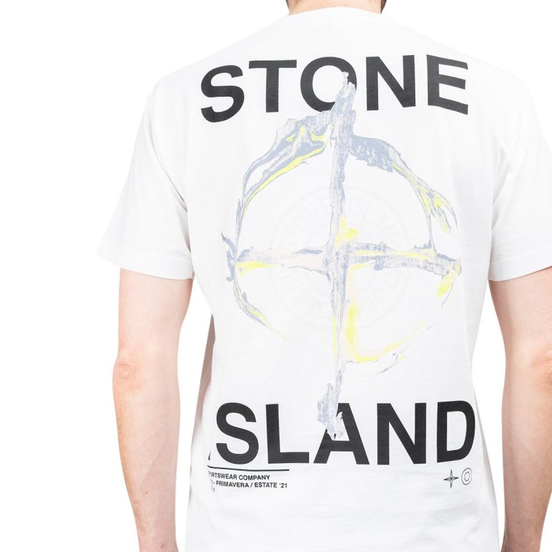 stone island marble three t shirt weiss 711164