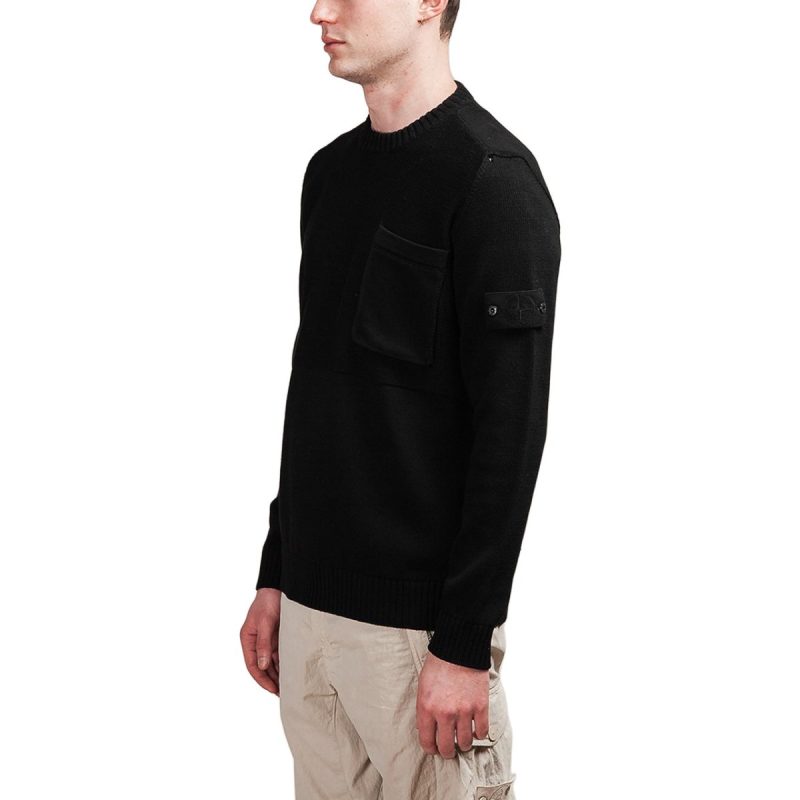 stone island mercerized knit ghost piece schwarz 171490