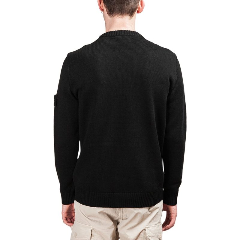 stone island mercerized knit ghost piece schwarz 468334